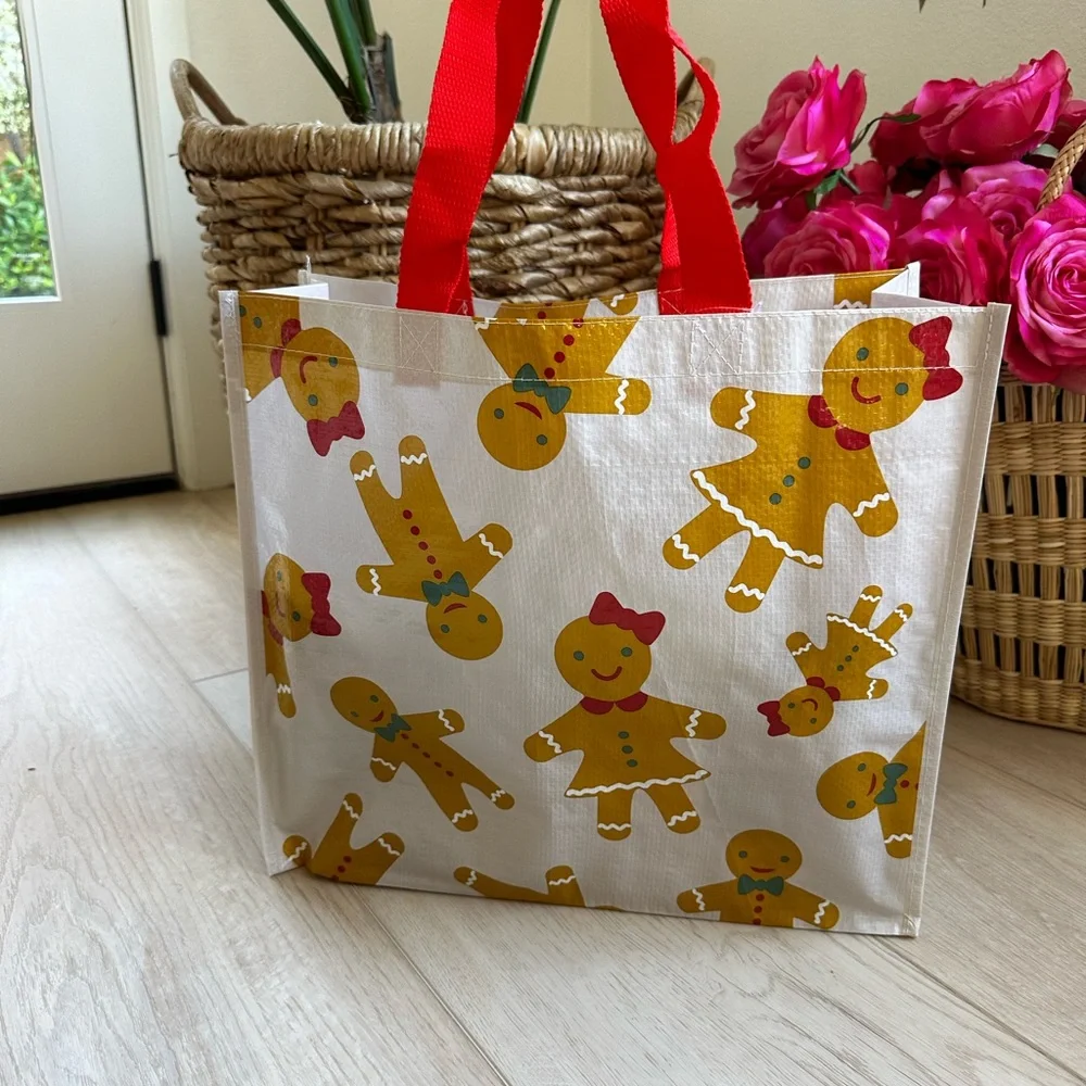 target reusable gingerbread man girl Christmas holiday gift bag